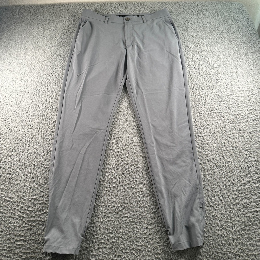 Primo Pants Mens 33 Tall Gray Stretch Performance Jogger Tapered Ankle Zip Golf